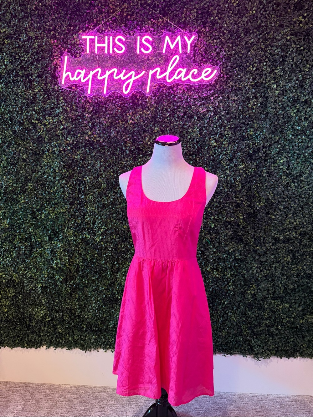 NWT Vineyard Vines Bright Hot Pink Sleeveless Fit & Flare Dress